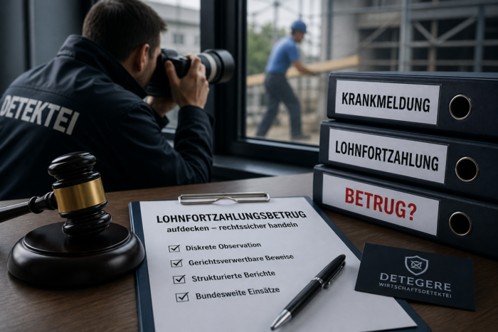 Wirtschaftsdetektei Detektei Detegere - Lohnfortzahlungsbetrug