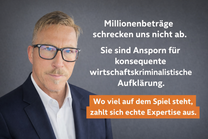Oliver Peth - Privat Investigation Service Detegere / Wirtschaftsdetektei und Privatdetektei Detegere - Warum uns Millionenbeträge nicht abschrecken – sondern erst recht motivieren