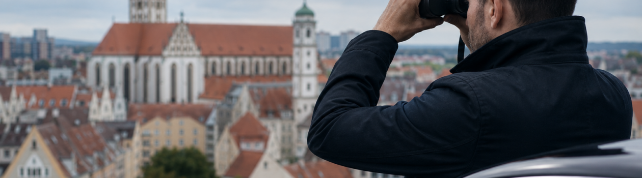 Detektei Augsburg für Observation, Versicherungsbetrug und Wirtschaftsermittlungen. ZAD-qualifiziert, bundesweit und weltweit einsatzfähig.