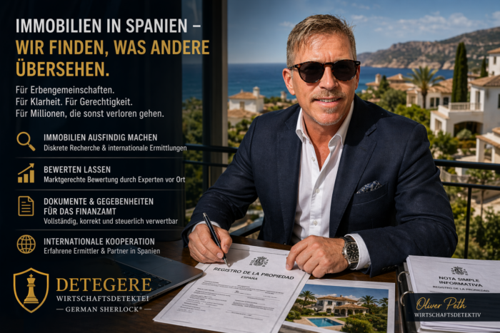 Oliver Peth - Privat Investigation Service Detegere / Wirtschaftsdetektei und Privatdetektei Detegere - Immobilienermittlungen in Spanien für Erbengemeinschaften