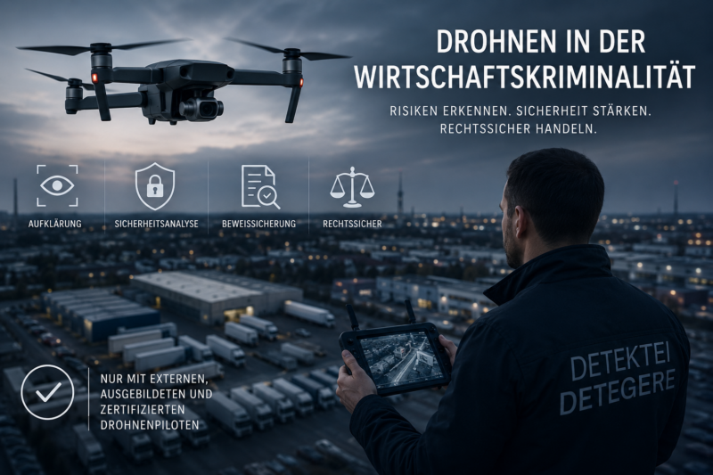 Drohnen bei der Detektei Detegere im Einsatz