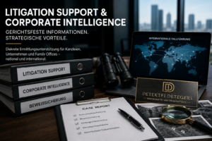Detegere unterstützt Kanzleien, Unternehmen und Family Offices mit Corporate Intelligence, Litigation Support und gerichtsfester Beweissicherung.