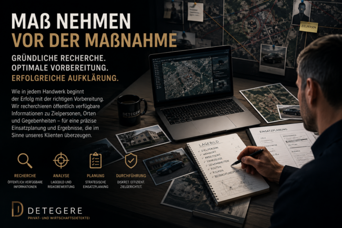 Warum professionelle Ermittlungen mit gründlicher Vorbereitung beginnen. Erfahren Sie, wie Recherche, Lagebild und Einsatzplanung den Erfolg steigern.