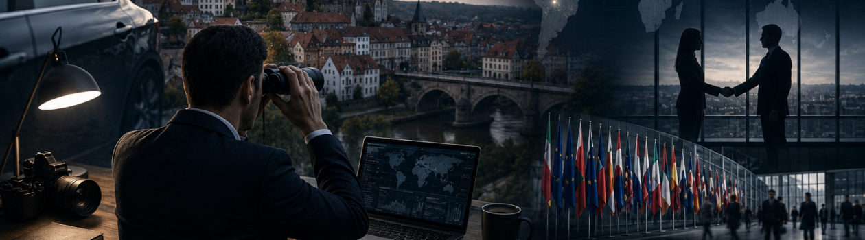 Detektei Detegere für Erfurt: diskrete Observation, Wirtschaftsdetektei, ZAD-Expertise und internationale Ermittlungen mit starken Auslandskontakten.