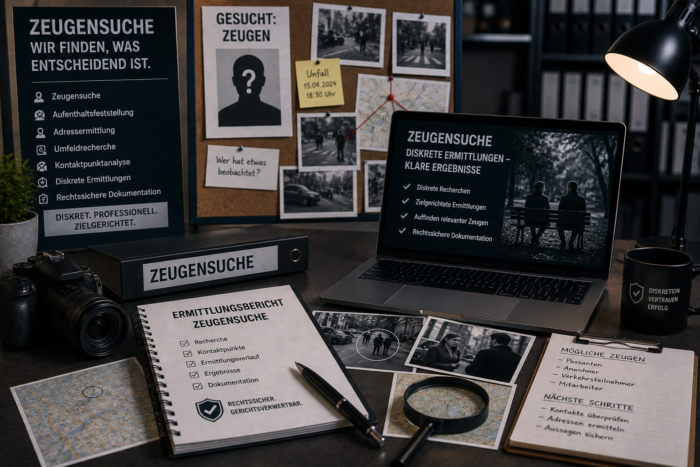 Wirtschaftsdetektei und Privatdetektei Detektei Detegere - Zeugensuche 