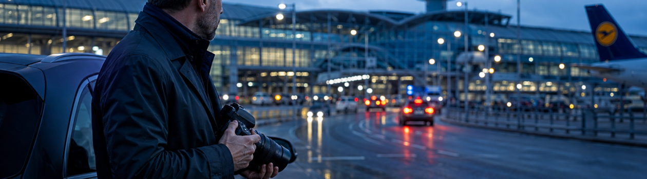 Detektei Detegere am Flughafen Frankfurt tätig: diskrete Observationen, internationale Ermittlungen, Industriespionage, Supply-Chain-Fraud und vieles mehr.