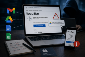 Hacker nutzen Google-Dienste, kompromittierte Accounts und DocuSign-Phishing für gezielte Angriffe auf Unternehmen, Führungskräfte und Finanzabteilungen.