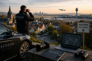 Detektei Detegere für Hofheim am Taunus: Wirtschaftsdetektei für CEO Fraud, Betrug, Observationen, internationale Ermittlungen nähe Flughafen Frankfurt.