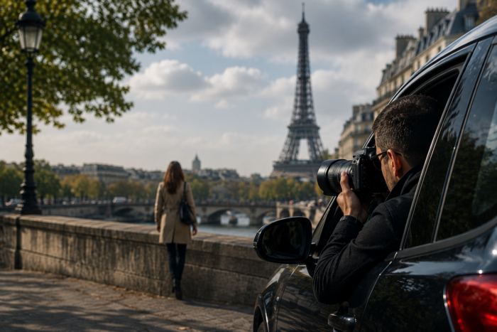Observation der Detektei Detegere in Frankreich; Paris 