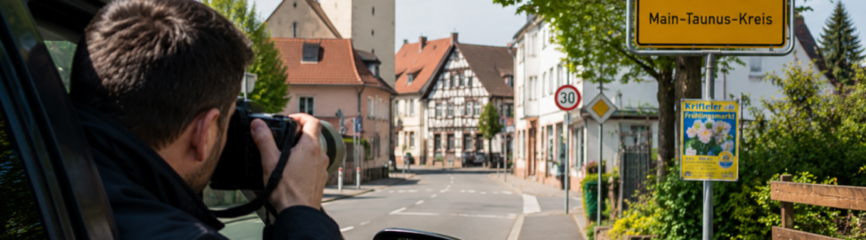 Detektei Kriftel für Observation, Wirtschaftsermittlungen und private Fälle. Diskret, rechtssicher und schnell im Main-Taunus-Kreis im Einsatz.