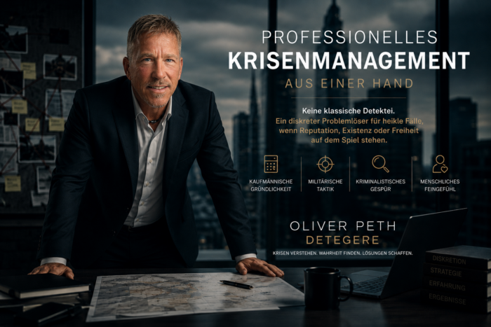 Professionelles Krisenmanagement für Unternehmer, Entscheider und heikle Fälle. Oliver Peth schafft diskret Klarheit, wenn Reputation, Existenz oder Freiheit auf dem Spiel stehen.