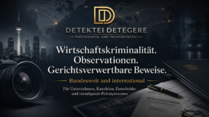 "Qualität beginnt dort, wo Mittelmaß endet" Wirtschaftsdetektei Detegere: Diskrete, rechtssichere Ermittlungen bei Betrug. Deutschlandweit & international