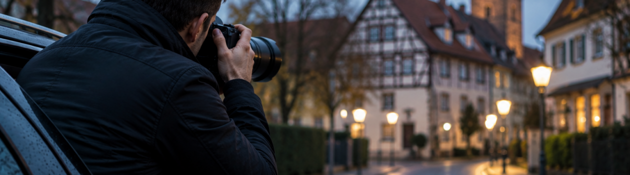 Detektei Oberursel für Anwälte, Unternehmen und Privatmandanten. Diskrete Premium-Ermittlungen, gerichtsfeste Dokumentation und persönliche Fallführung.