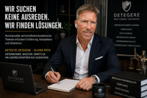 Wirtschaftskriminalität, Betrug oder Compliance-Verstöße? Oliver Peth und die Detektei Detegere liefern diskrete, gerichtsfeste Lösungen, keine Ausreden.