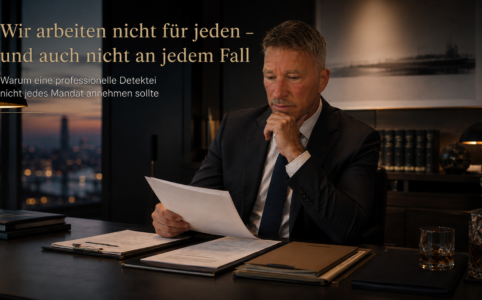 DETEGERE prüft jedes Mandat sorgfältig. Für Anwälte, Unternehmen, Family Offices und anspruchsvolle Privatpersonen mit berechtigtem Interesse.