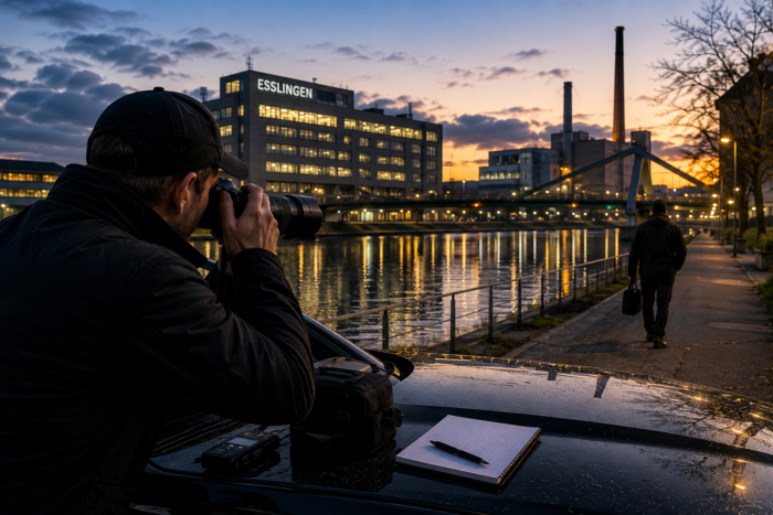 Detektei Esslingen für Industrie, Automotive, Mittelstand, Krankfeiern, Außendienstkontrollen und Wettbewerbsverstöße im Raum Stuttgart.