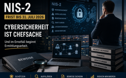 NIS-2 erhöht den Druck auf Unternehmen: Warum Cybersicherheit, Beweissicherung, interne Ermittlungen und Wirtschaftsschutz jetzt Chefsache sind.