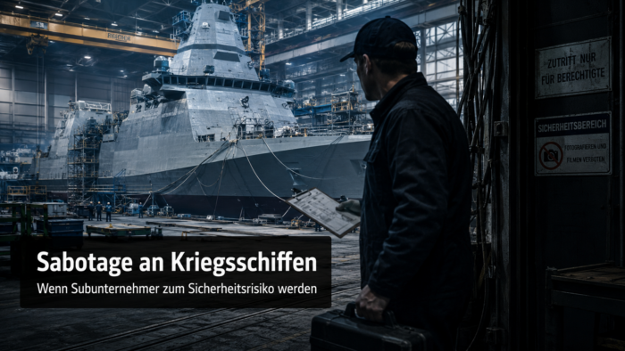 Neue Sabotagefälle zeigen, wie Subunternehmer, Insider und fehlende Kontrollen Kriegsschiffe, Werften und Rüstungsprojekte gefährden.