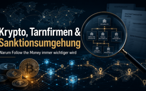 Kryptowährungen, internationale Firmenstrukturen und verschleierte Zahlungswege erhöhen Compliance-Risiken. Wie OSINT Recherchen Verbindungen sichtbar machen.