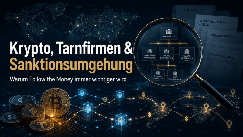 Kryptowährungen, internationale Firmenstrukturen und verschleierte Zahlungswege erhöhen Compliance-Risiken. Wie OSINT Recherchen Verbindungen sichtbar machen.