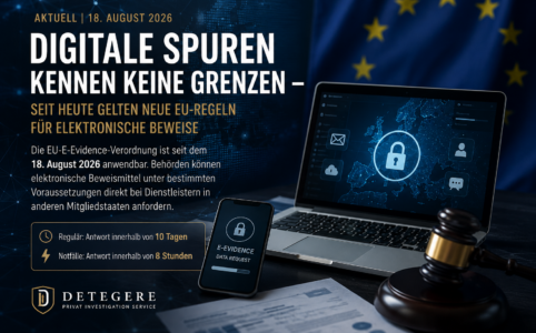 Seit 18. August 2026 gelten neue EU-Regeln für elektronische Beweise. Was Unternehmen über E-Evidence, OSINT und digitale Ermittlungen wissen sollten.