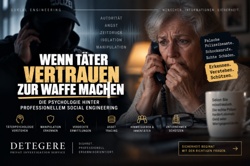 Social Engineering: Wenn Täter Vertrauen zur Waffe machen Oliver Peth erklärt, wie Social Engineering mit Angst, Autorität und Zeitdruck funktioniert und wie Unternehmen Manipulation früh erkennen können.