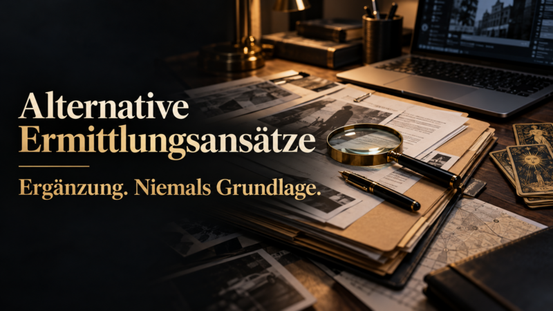 Detegere ist offen für alternative Ermittlungsansätze im rechtlichen Rahmen. Sie ergänzen professionelle Ermittlungen, ersetzen aber niemals deren Grundlage.