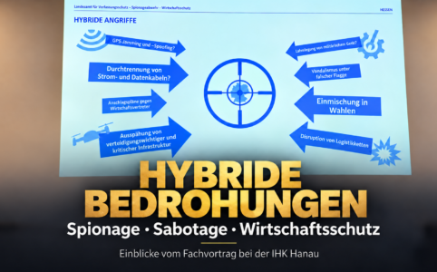Wirtschaftsschutz, Wirtschaftsspionage, Spionageabwehr, Sabotage, Innentäter, Unternehmenssicherheit, Cyberangriffe, Identitätsprüfung, Background-Check, IHK Hanau, Detektei Detegere