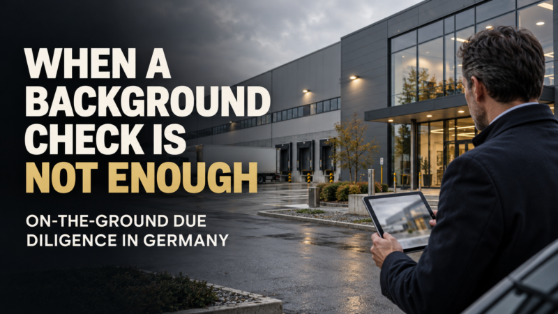 When company records leave questions unanswered, targeted due diligence in Germany can verify business claims, contacts and locations. Learn how Detegere helps.