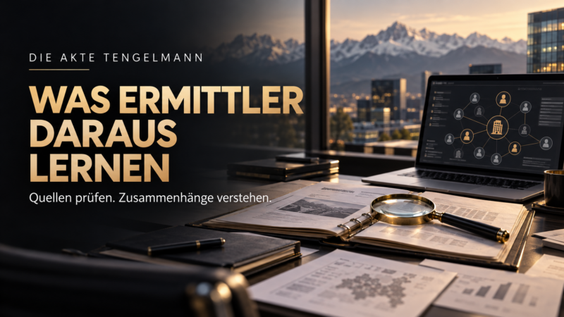 Was Ermittler aus der Akte Tengelmann ableiten: Quellen prüfen, Netzwerke verstehen und wirtschaftliche Verdachtsfälle für Mandanten gezielt aufklären.